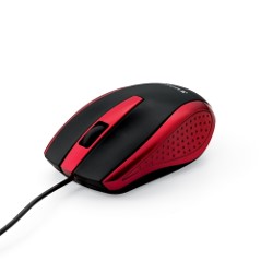 Mouse Verbatim 99742, Negro con rojo, Interfaz: Cable USB