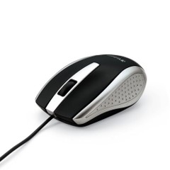 Mouse Verbatim 99741, Negro con plateado, Interfaz: Cable USB